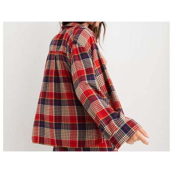 Aerie Women's Flannel Plaid Shirt Size XL Multicolor Long Sleeve Top - Picture 2 of 10